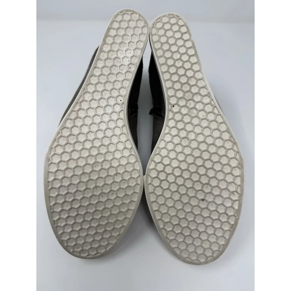 Caslon Soft Gray‎ Leather Wedge Sneakers Shoes Side Zip Laces SZ 9M